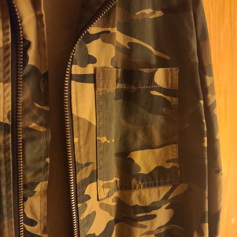 FOREVER 21 Men's Camouflage Jacket | Regular Fit | Small | Olive Green | Cotton - Picture 5 of 8